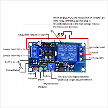 Реле затримки вимкнення з керівником контакту, 12 В