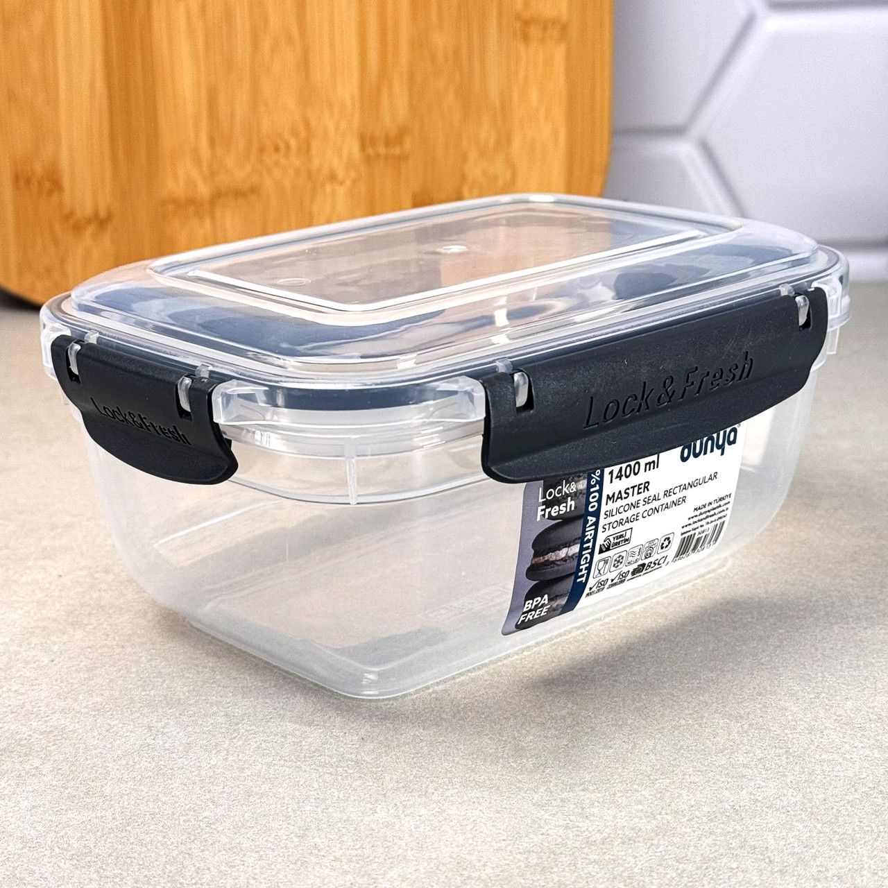 Харчовий контейнер Dunya Master Lock&Fresh 1,4 л прямокутний, Туреччина