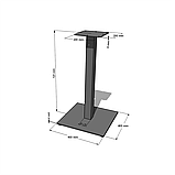 Опора Quadro h-725 400х400 / 6 мм чорна, фото 2