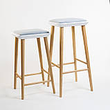 Стілець барний Happy дуб / білий / Uttario Velvet 2972, фото 6