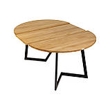 Стіл розкладний Nordic d-120 +50 натуральний дуб, фото 5