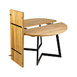 Стіл розкладний Nordic d-120 +50 натуральний дуб, фото 6