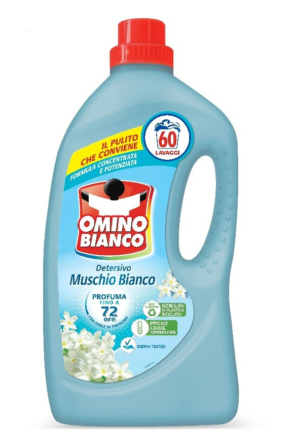 Гель для прання універсальний Omino Bianco Білий Мускус 2,4 л 60 прань, фото 1