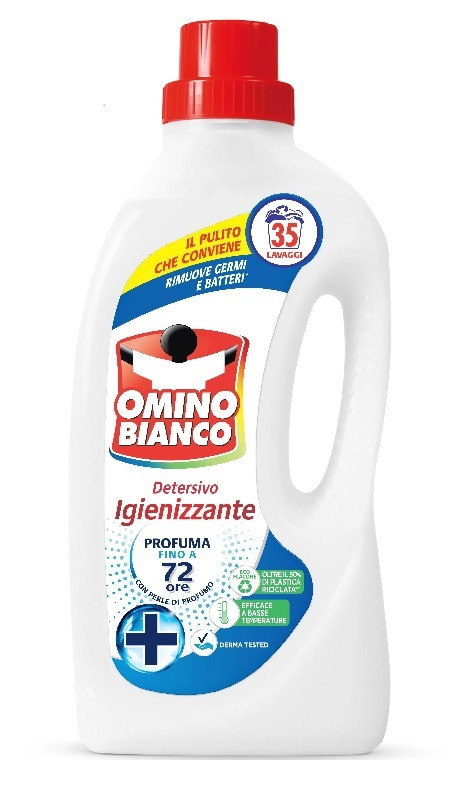 Гель для прання універсальний Omino Bianco Антібактеріальний 1,4 л 35 прань, фото 1