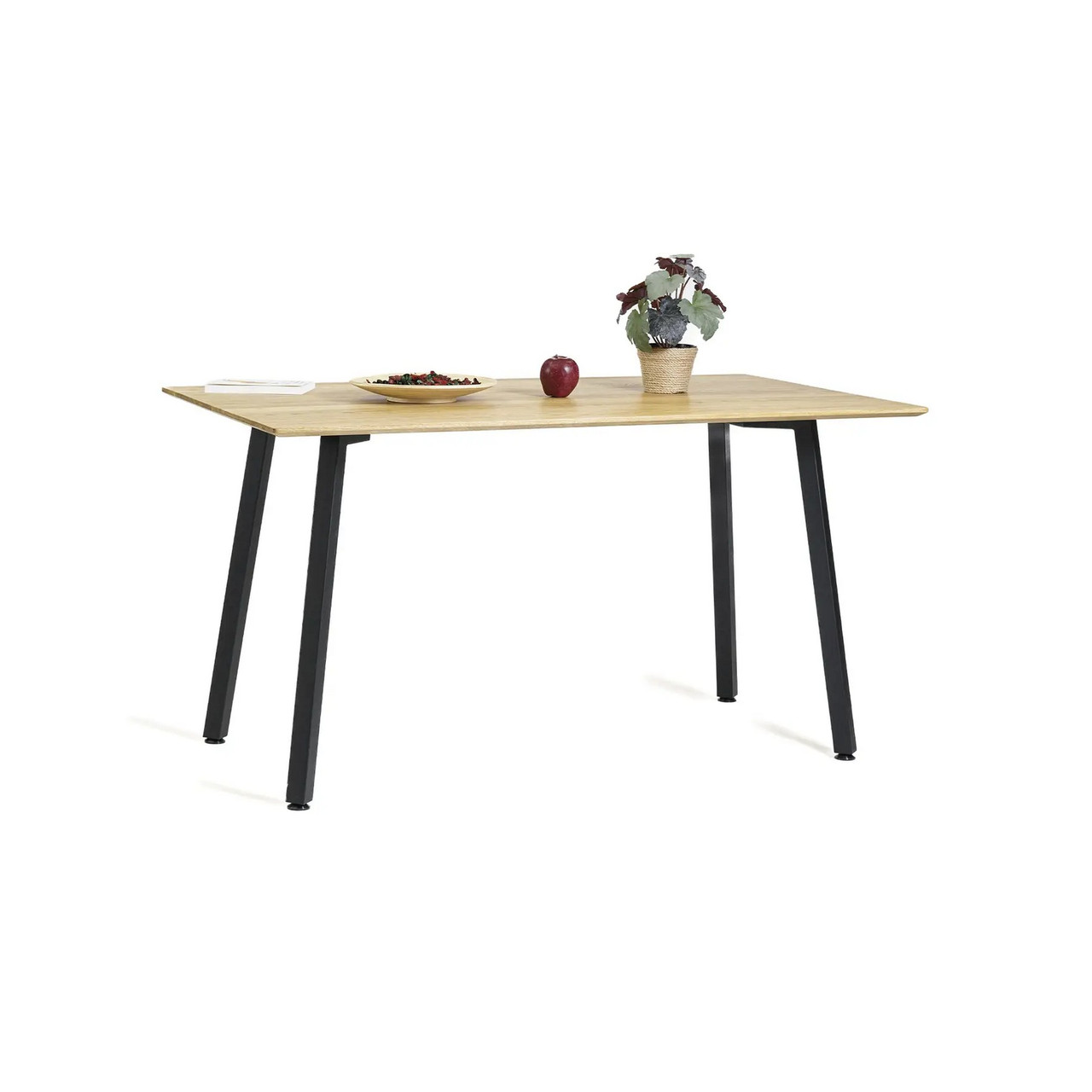 Стіл Horik 140 х 80 чорні ноги / натуральний дуб, фото 1