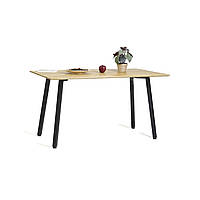 Стіл Horik 140 х 80 чорні ноги / натуральний дуб