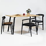 Стіл Horik 140 х 80 чорні ноги / натуральний дуб, фото 9