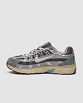 Чоловічі кросівки Nike P-6000 Flat Pewter mint Взуття Найк П-6000 сірі з зеленим шкіра текстиль демісезонні, фото 5