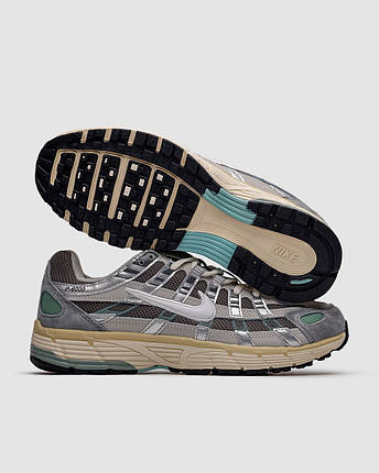 Чоловічі кросівки Nike P-6000 Flat Pewter mint Взуття Найк П-6000 сірі з зеленим шкіра текстиль демісезонні, фото 1