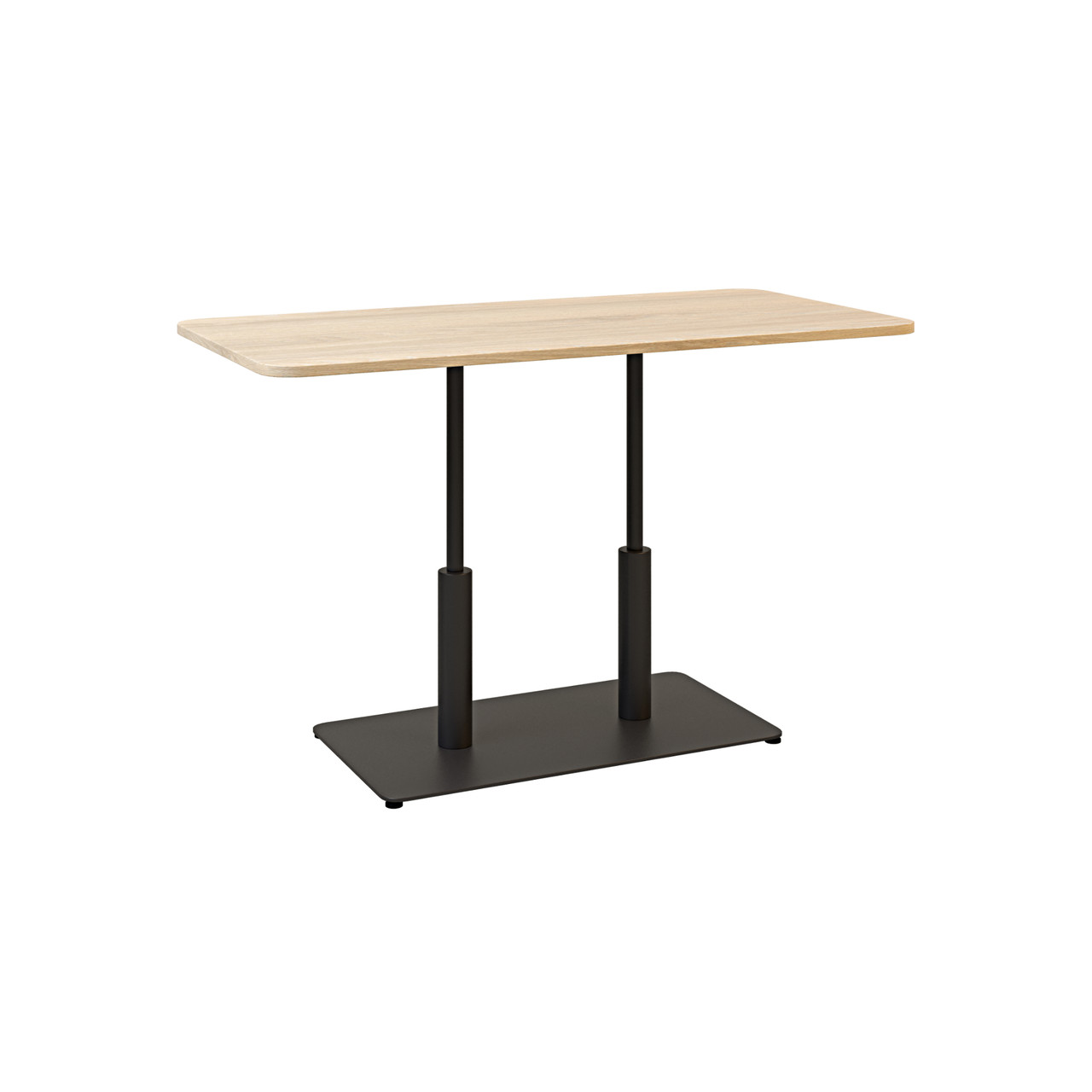 Стіл Ibiza Soft Double light 120x70 чорний метал / дуб ДСП (текстура), фото 1