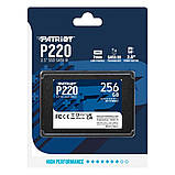 Накопичувач SSD Patriot P220 256GB 2.5" 7mm SATAIII, фото 3