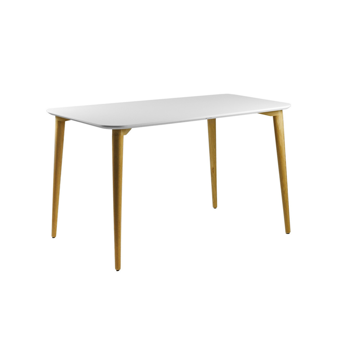 Стіл Dan 120 х 80 білий гладкий / натуральний дуб, фото 1