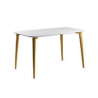 Стіл Dan 120 х 80 білий гладкий / натуральний дуб