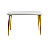 Стіл Dan 120 х 80 білий гладкий / натуральний дуб, фото 2