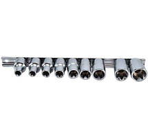 Набір головок 1/2" E10-E24 9ед TORX на планці TOPTUL GAAG0901, фото 5