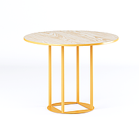 Стіл Avangard R d-90 жовтий Ral 1034 / CLEAF Millennium S083 Пудра