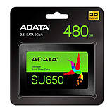 Накопичувач SSD ADATA Ultimate SU650 480GB 2.5" SATA III 3D NAND TLC, фото 3