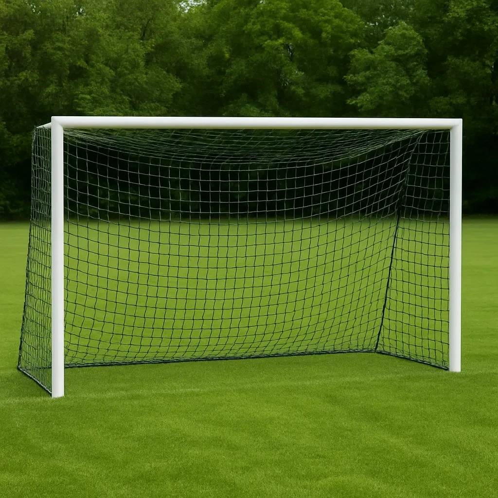 Сітка для футболу БЕЗВУЗЛОВА підвищеної міцності «ЄВРО ЛЮКС 1,5» чорна (комплект з 2 шт.), фото 1