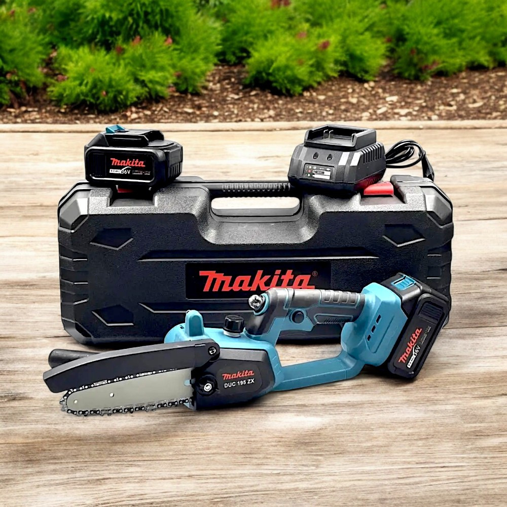 Пила для обрізки гілок Makita DUC195ZX  Акумуляторний гілкоріз 36 V 6 Аh Потужна ланцюгова міні пила шина 15 см, фото 1