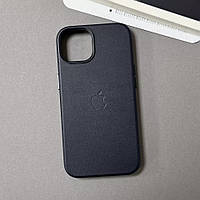 Шкіряний чохол Leather Case with MagSafe для iPhone 13 (INK) | Чохол з шкіри на Айфон 13 (Темно-синій)