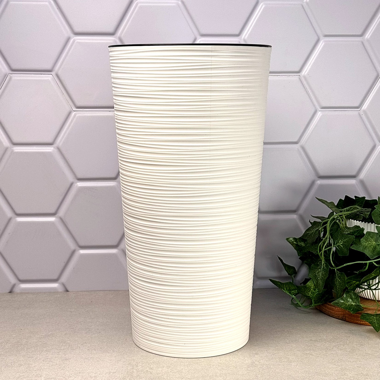 Високий подвійний горщик Лілія 19 см Крем Долото Lamela