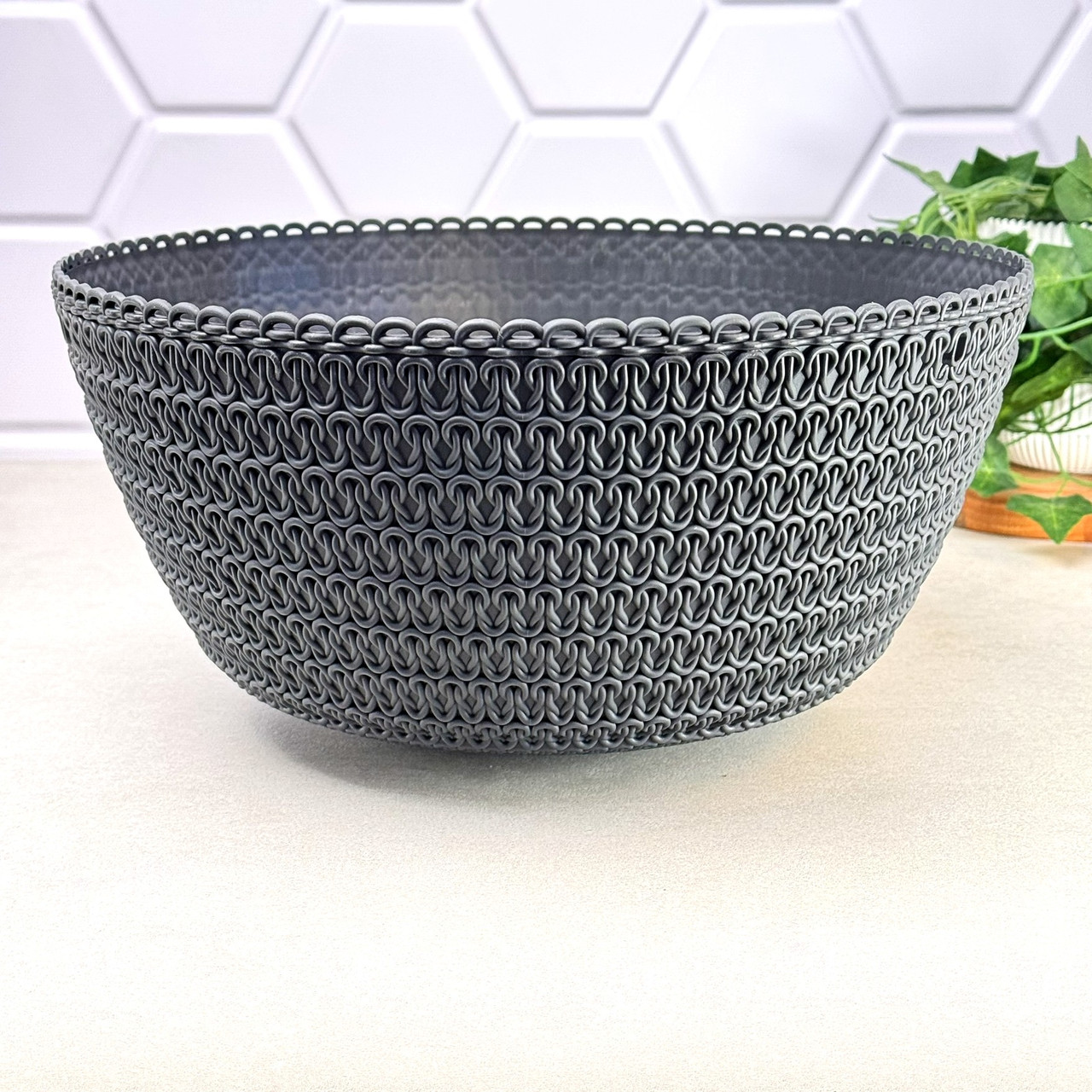 Квітковий горщик із дренажною вставкою 30 см Антацит ажурний Lamela Польща