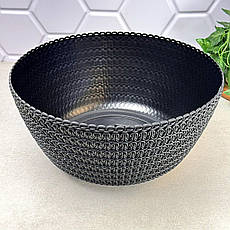 Квітковий горщик із дренажною вставкою 30 см Чорний ажурний Lamela Польща, фото 3