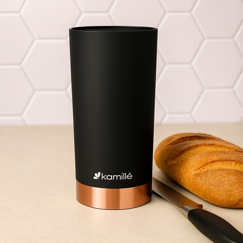 Підставка для ножів Kamille KM 7626 кругла 22 см Titan Copper Польща