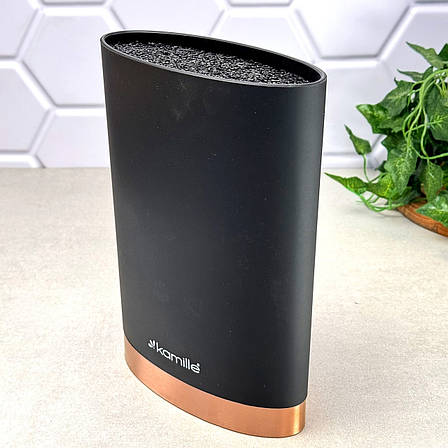 Підставка для ножів Kamille KM 7627 овальна 22 см Titan Copper Польща, фото 1
