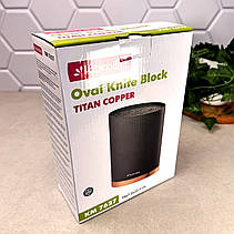 Підставка для ножів Kamille KM 7627 овальна 22 см Titan Copper Польща, фото 6