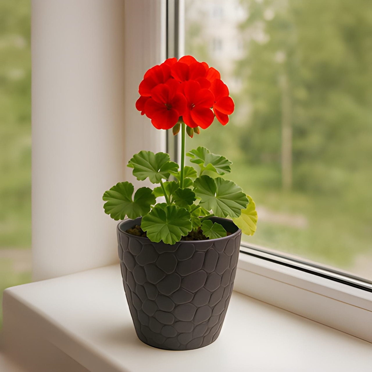 Квітковий горщик 3 л "Камінь", антрацит, ELIF Plastik (Україна)