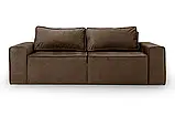 Диван прямий Манго (люкс) велюр антикіготь коричневий, фото 3