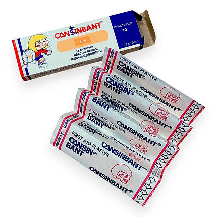 Пластир першої домедичної допомоги CANSINBANT на тканинній основі 19х72 мм, фото 2