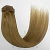 Натуральне Європейське Волосся на Заколках 66 см 160 грам, Світло-Русявий №18, фото 4