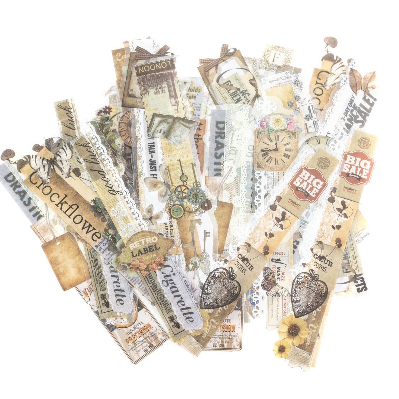 Наклейки Ретро стрічка 40шт NKL129, фото 1