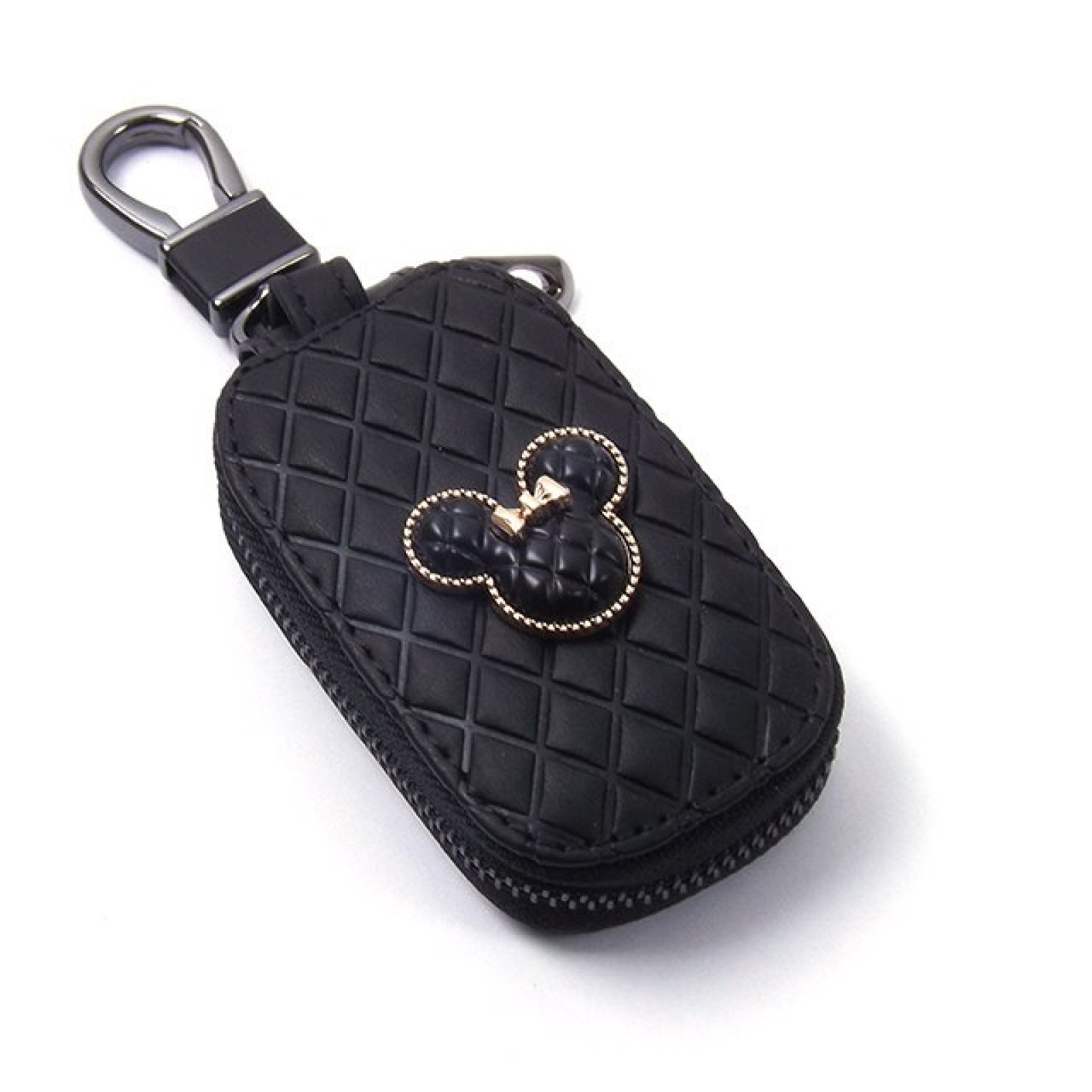 ЧОХОЛ ДЛЯ КЛЮЧЕЙ З КАРАБІНОМ мікі маус шкіра, фото 1