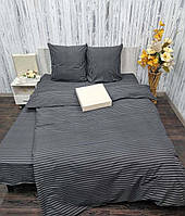 Полуторний комплект якісної  постільної білизни Бязь Gold Lux  150*220   Графіт