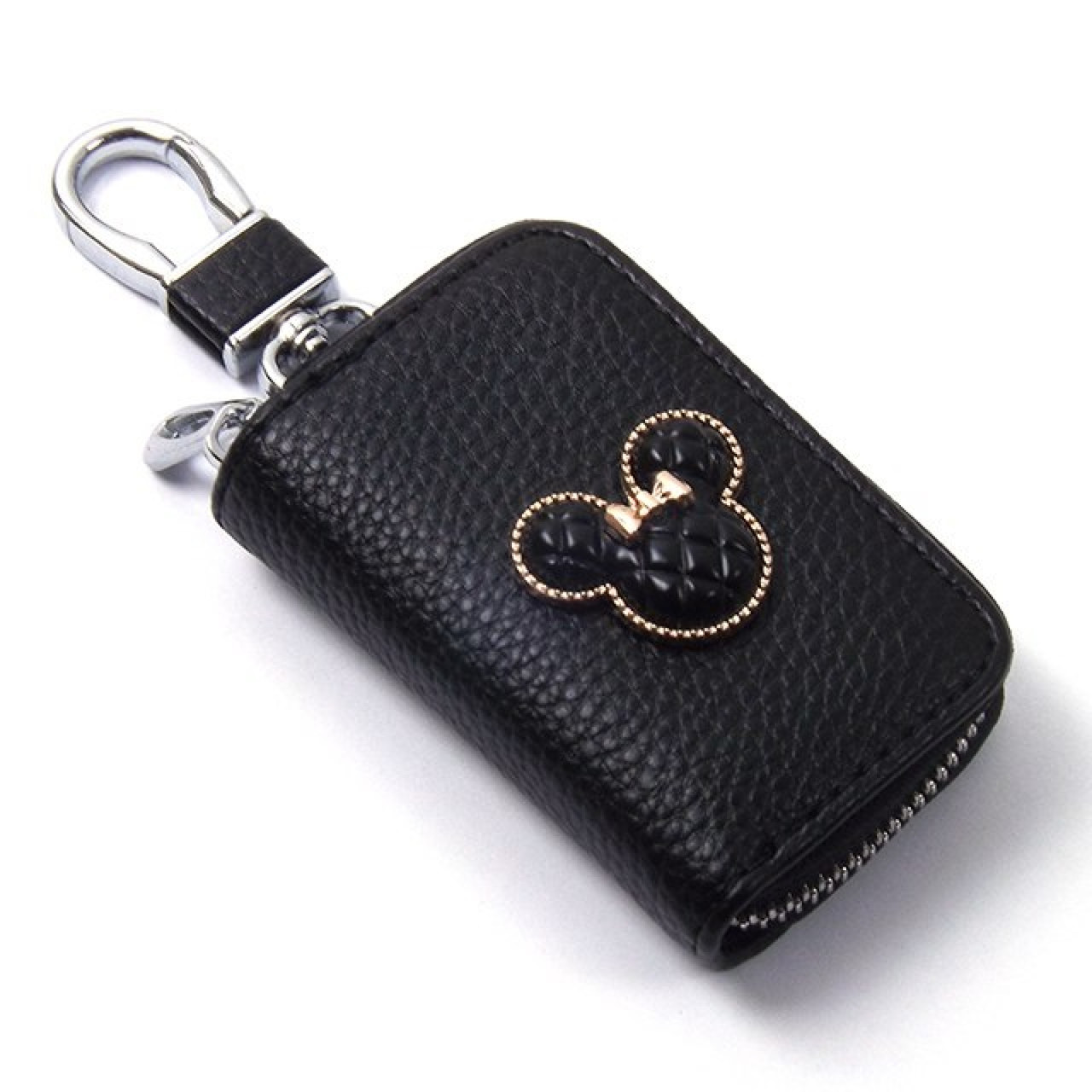 ЧОХОЛ ДЛЯ КЛЮЧЕЙ З КАРАБІНОМ мікі маус шкіра, фото 1