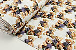 Ранфорс digital з цифровим друком 5D "Ведмедики з букетами лаванди" № SB-3474, фото 4