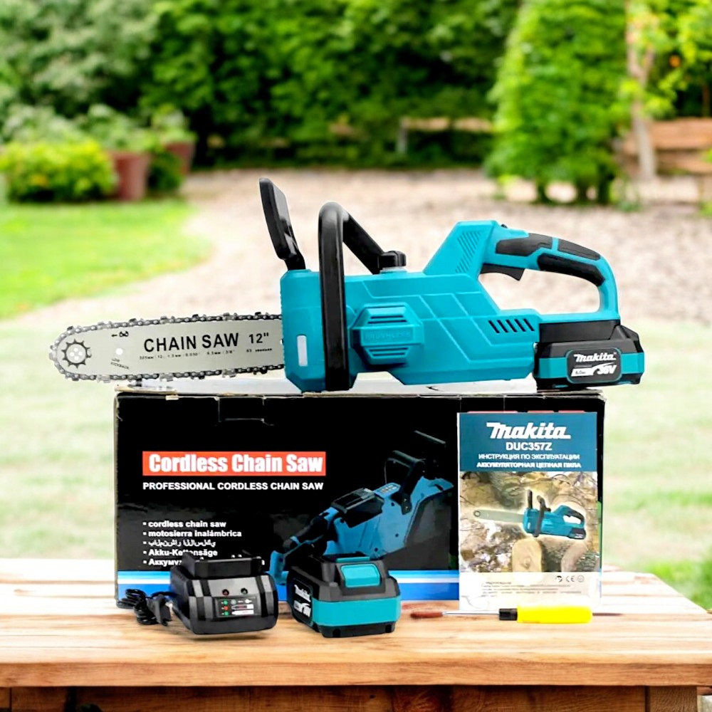 Пила акумуляторна ланцюгова Makita DUC357Z Потужна акумуляторна пила 36V 6Ah Якісна пила Макіта шина 30 см
