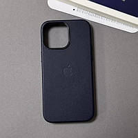 Шкіряний чохол Leather Case MagSafe для iPhone 13 Pro Max (INK) | Чохол з шкіри на Айфон 13 Про Макс (Темно-синій)