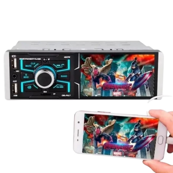 Автомагнітола сенсорна ISO 4,1 з RGB підсвічуванням, DIVX MP3 + USB + Bluetooth 4062, фото 1