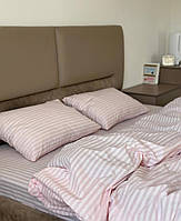 Полуторний комплект якісної  постільної білизни Бязь Gold Lux  150*220   Рожевий