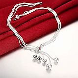Набір підвіска браслет сережки з кулями Висячі кулон стерл. ср. tiffany комплект, фото 5