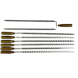 Набір шампурів на подарунок з гільзою (6 шт + вертел) Gorillas BBQ