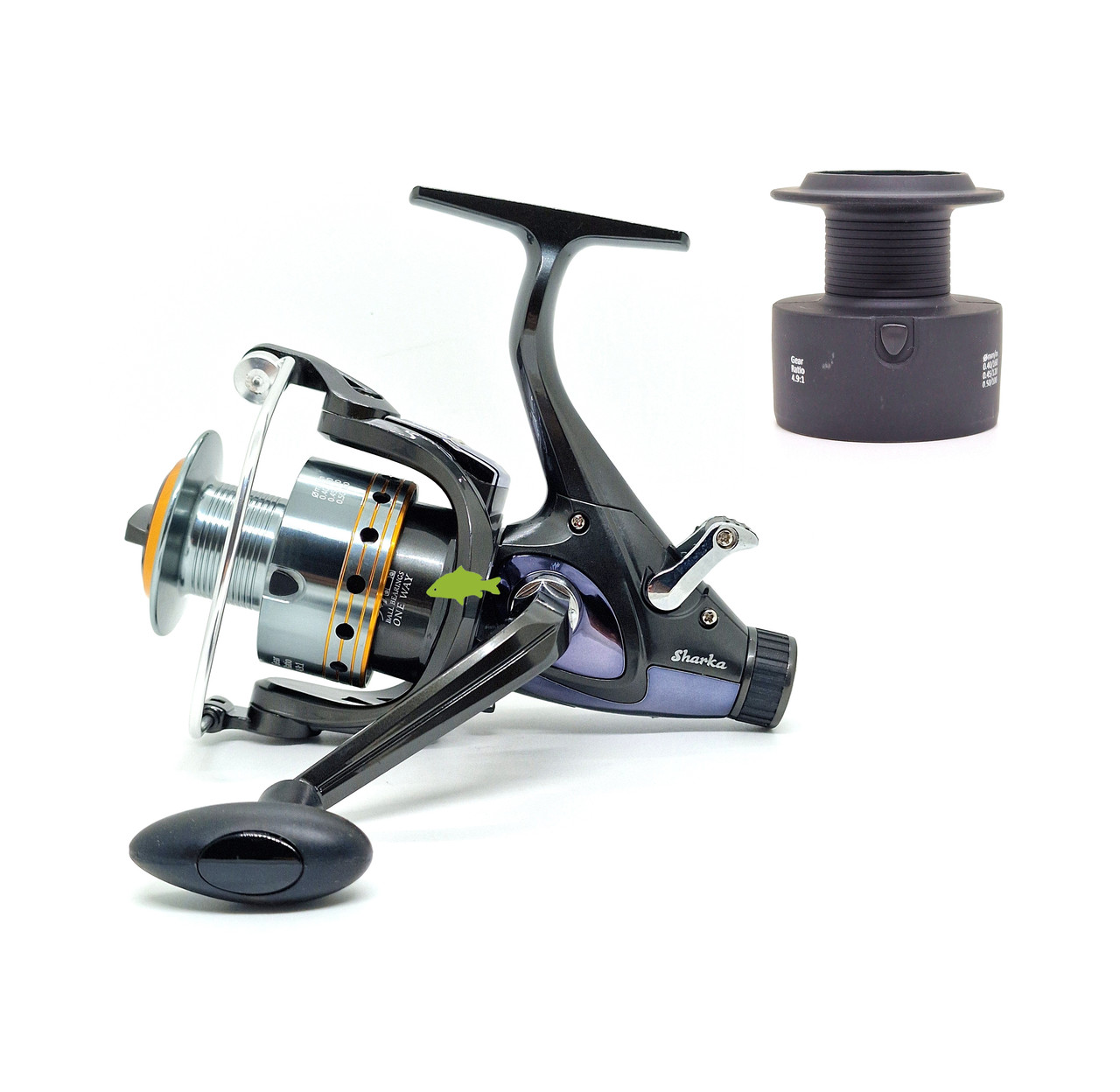 Котушка Sharka YC 6500 (9+1bb; 4.9:1) з байтраннером для коропового лову, фото 1