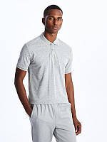 Сіре чоловіче поло LC Waikiki/ЛС Вайкікі з білим принтом. фірмова Туреччина