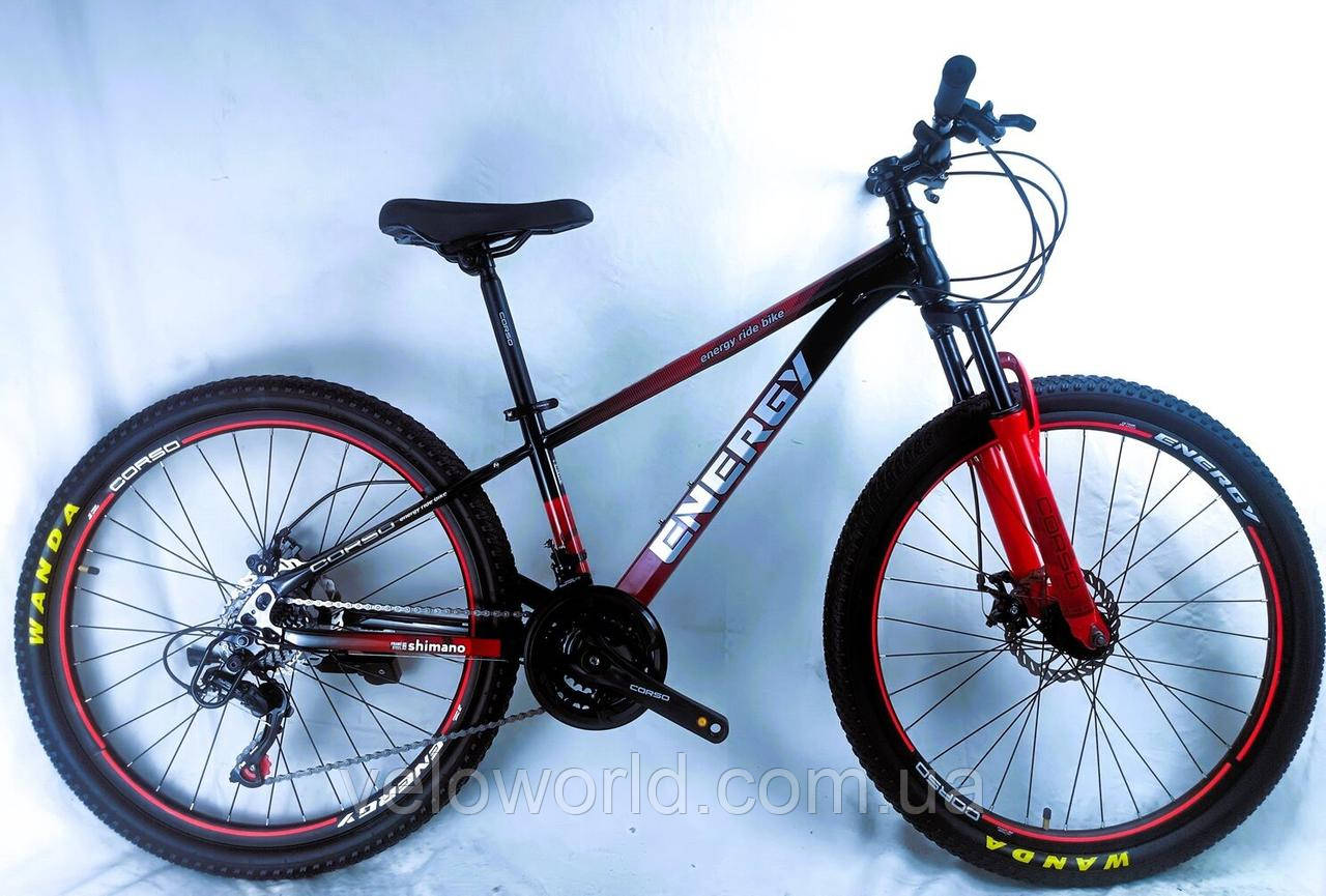 Велосипед спортивний Corso "ENERGY" 26" дюймів EN-26783 (1) рама сталева 15", обладнання Shimano 21 швидкість, зібраний на 75%
