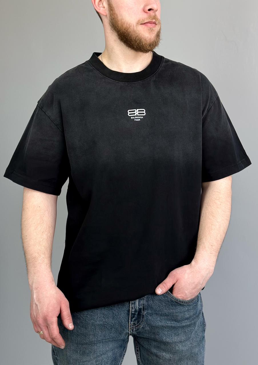 Чоловіча футболка оверсайз Oversize чорна вільна футболка для чоловіків люкс якість