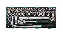 Набір головок 1/2" дюймові +метричні 38од TOPTUL GBB38190, фото 6